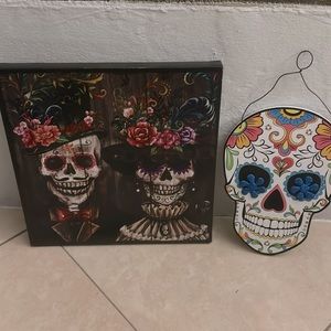 Pair of skeleton decor Day of the Dead and/or Halloween